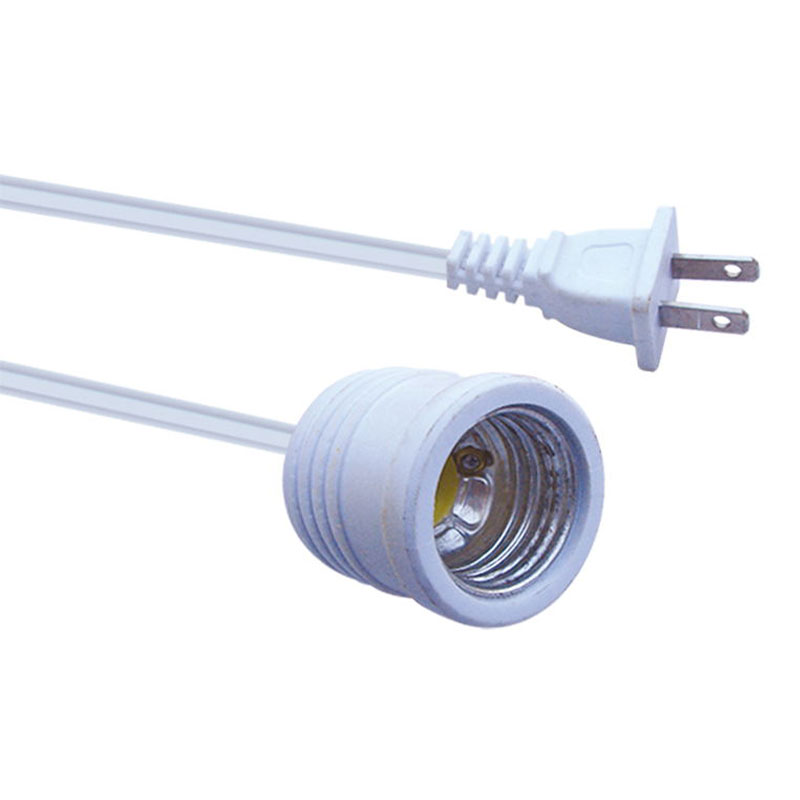 سلك تمديد الطاقة لمقبس المصباح E27 مع قابس تيار متردد ثنائي الشق FP-740